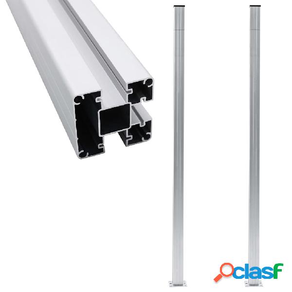 vidaXL Pali per Recinzione 2 pz in Alluminio 185 cm