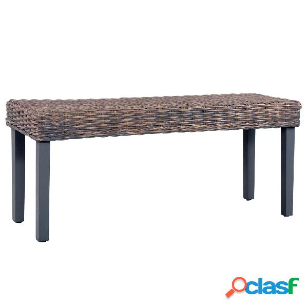 vidaXL Panca 110 cm Grigia in Rattan Naturale Kubu e