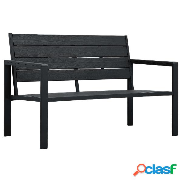 vidaXL Panchina da Giardino 120 cm in HDPE Nera Aspetto