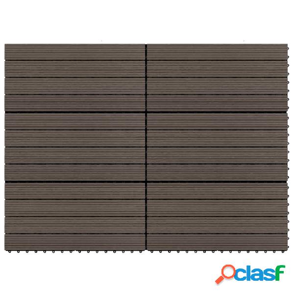 vidaXL Piastrelle per Decking WPC 6 pz 60x30 cm 1,08 m²