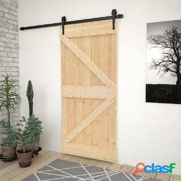 vidaXL Porta 90x210 cm in Legno Massello di Pino