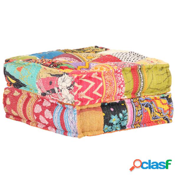 vidaXL Pouf 60x70x36 cm in Tessuto Patchwork