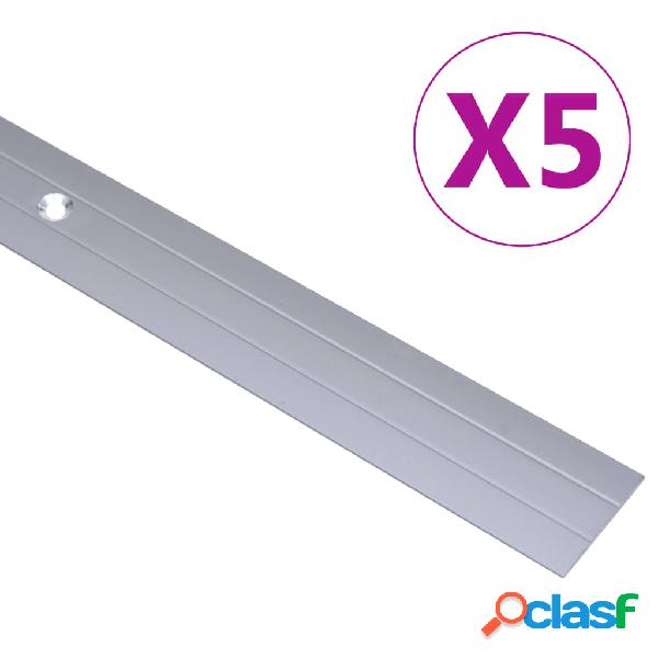 vidaXL Profili per Pavimenti 5 pz in Alluminio 100 cm