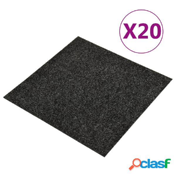 vidaXL Quadrotte di Moquette 20 pz 5 m² Nere