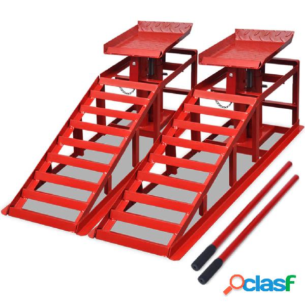 vidaXL Rampe per Sollevamento Auto 2 pz Acciaio Rosso