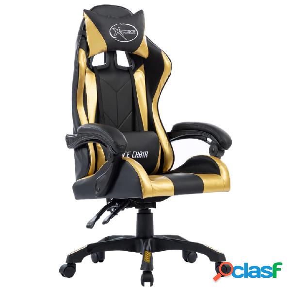 vidaXL Sedia da Gaming Oro in Similpelle