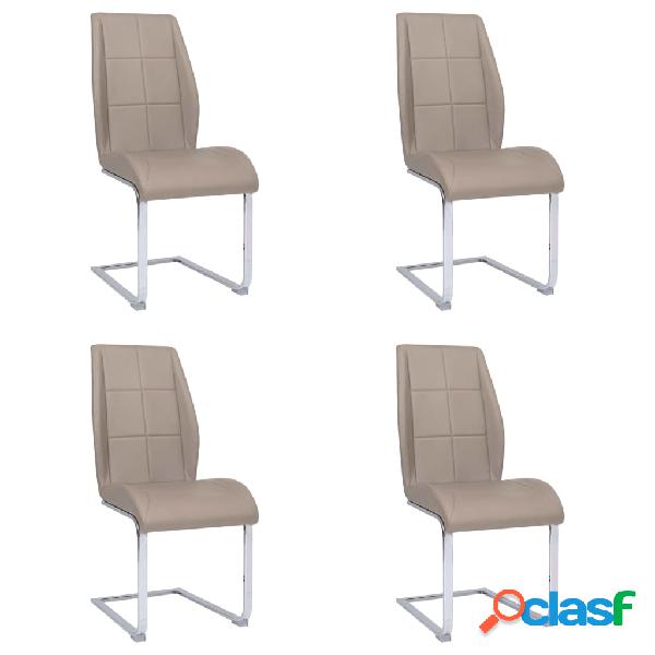 vidaXL Sedie da Pranzo a Sbalzo 4 pz Cappuccino in
