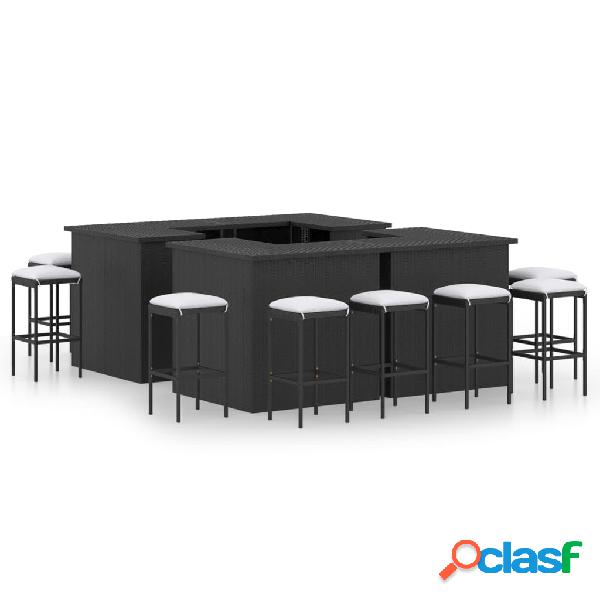 vidaXL Set Bar da Giardino 16 pz con Cuscini in Polyrattan