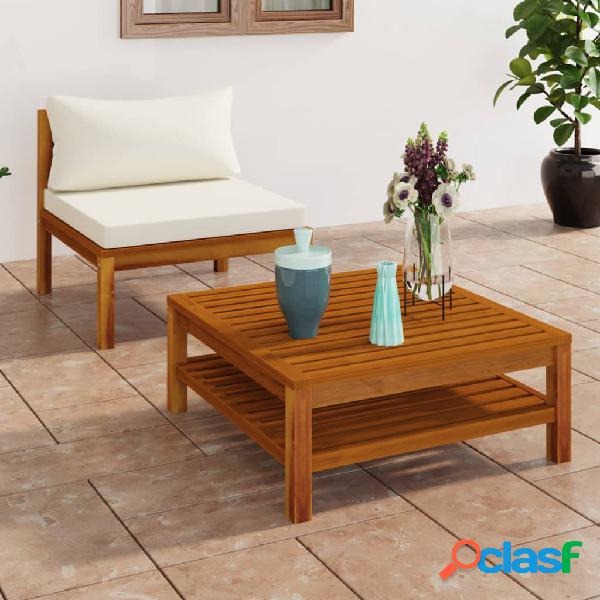 vidaXL Set Divani da Giardino 2pz Cuscini Bianco Crema