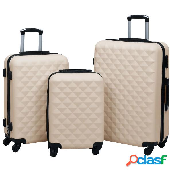 vidaXL Set Valigie Trolley a Custodia Rigida 3 pz Oro in ABS