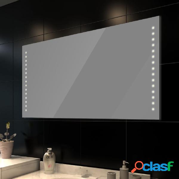 vidaXL Specchio da bagno 100 x 60 cm(L x H) con luci led