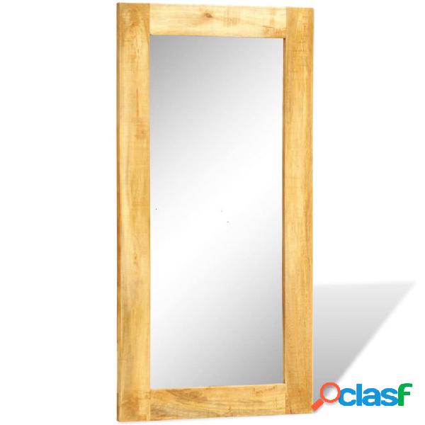 vidaXL Specchio rettangolare con cornice in legno massiccio