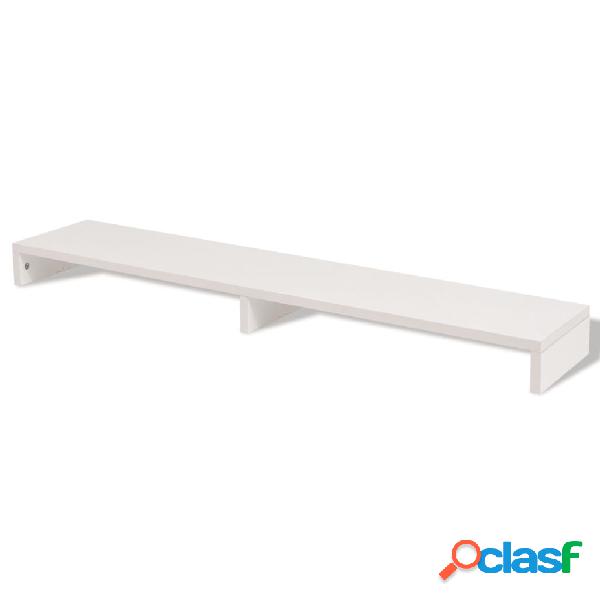 vidaXL Supporto per Monitor Truciolato 118x23,5x9 cm Bianco