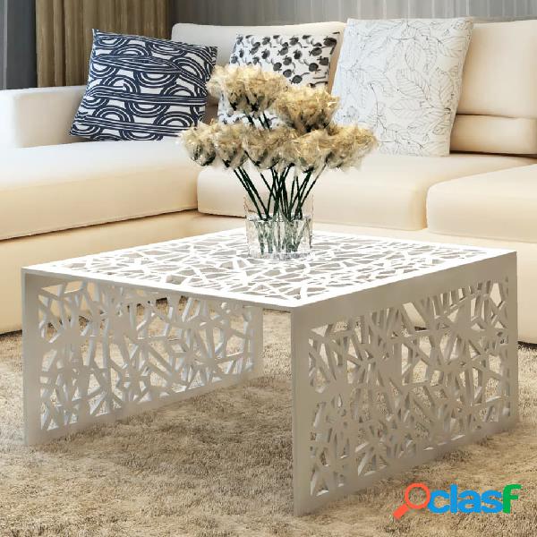 vidaXL Tavolino con Design Geometrico Traforato Argento in
