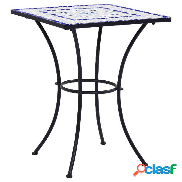 vidaXL Tavolino da Bistrot con Mosaico Blu e Bianco 60 cm in
