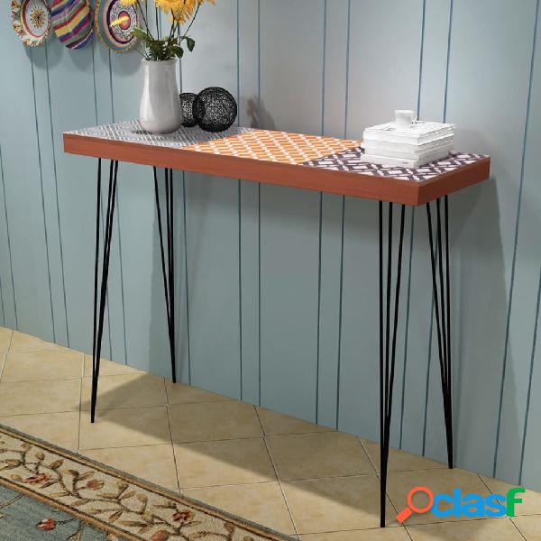 vidaXL Tavolo Console 90x30x71,5 cm Marrone