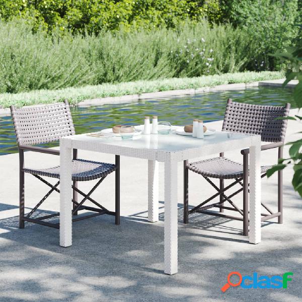 vidaXL Tavolo Giardino 90x90x75 cm Vetro Temperato e