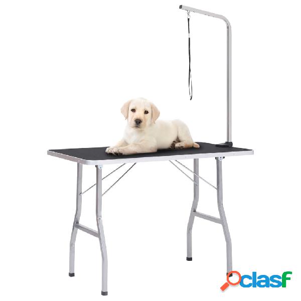 vidaXL Tavolo Toelettatura per Cani Regolabile con 1 Anello