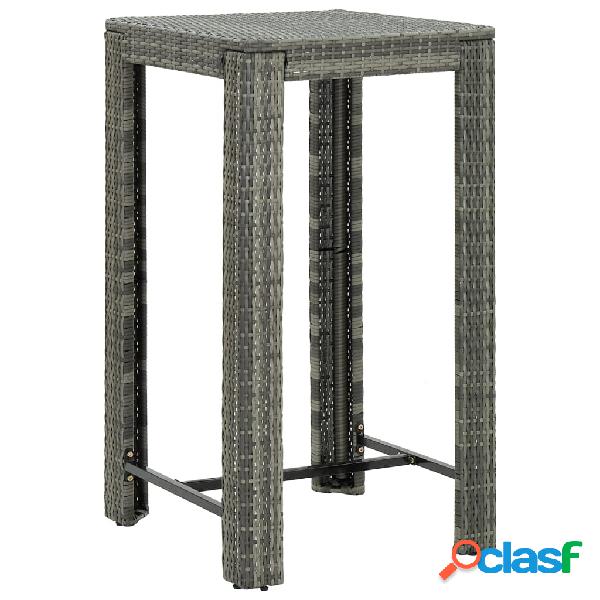 vidaXL Tavolo da Bar da Giardino Grigio 60,5x60,5x110,5 cm