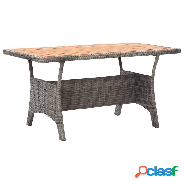 vidaXL Tavolo da Giardino Grigio 130x70x66 cm Legno Massello