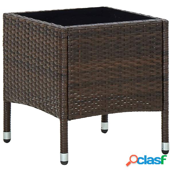 vidaXL Tavolo da Giardino Marrone 40x40x45 cm in Polyrattan