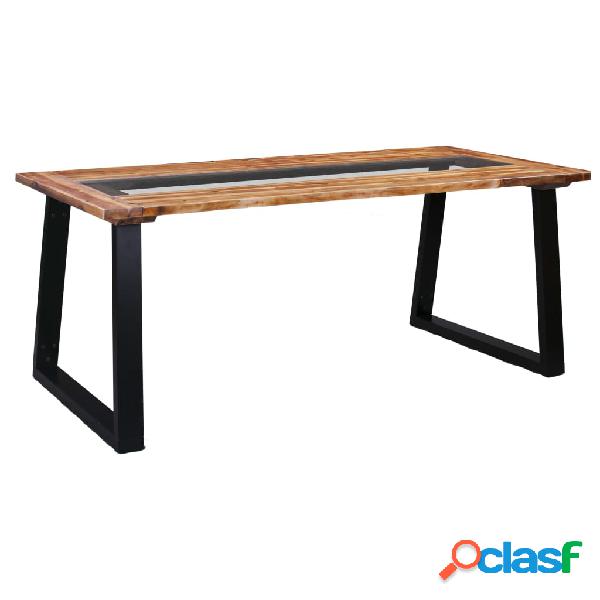 vidaXL Tavolo da Pranzo 180x90x75 cm in Legno Massello