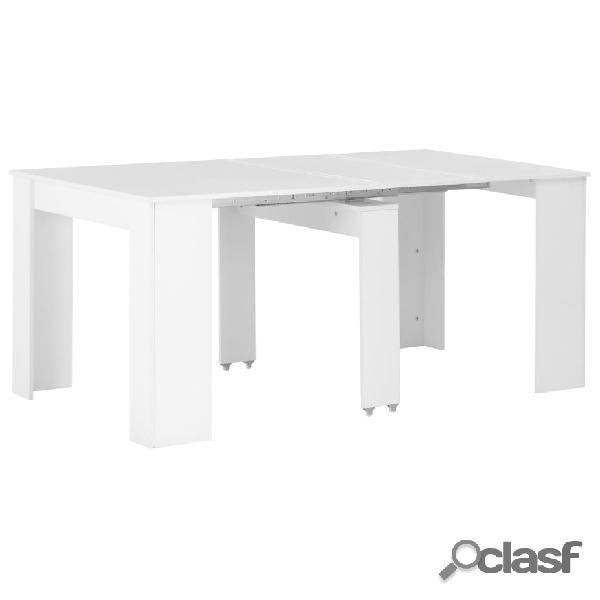 vidaXL Tavolo da Pranzo Estensibile Bianco Lucido 175x90x75