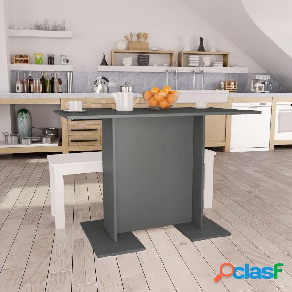 vidaXL Tavolo da Pranzo Grigio 110x60x75 cm in Truciolato