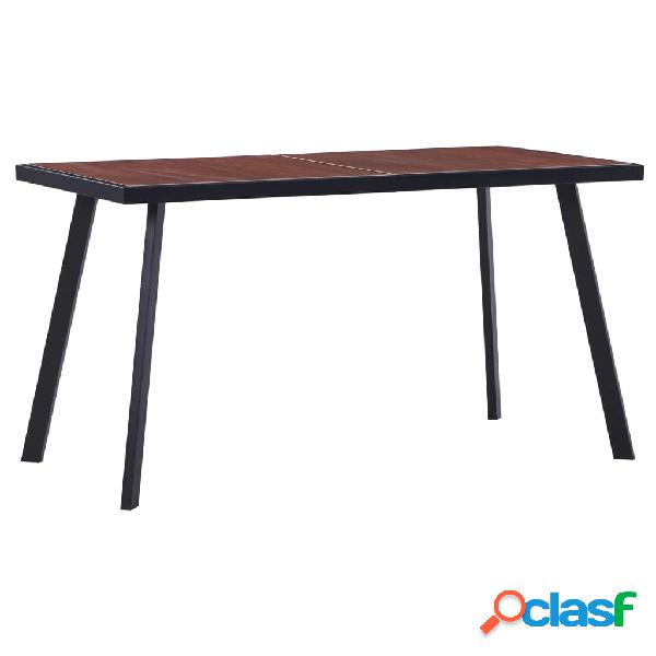 vidaXL Tavolo da Pranzo Legno Scuro e Nero 140x70x75 cm in