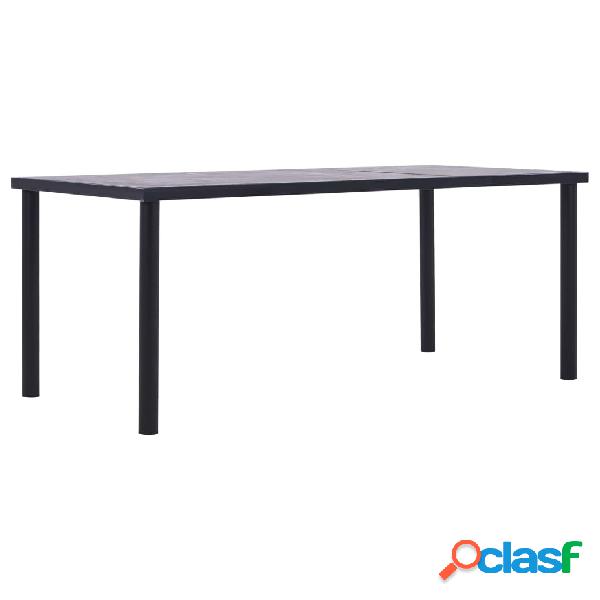 vidaXL Tavolo da Pranzo Nero e Grigio Cemento 200x100x75 cm