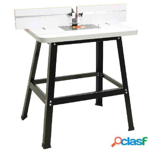 vidaXL Tavolo per Router in Acciaio e MDF 81x61x88 cm