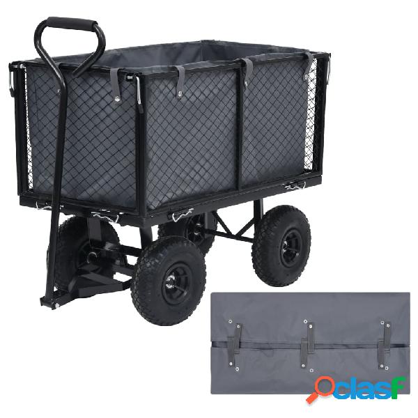 vidaXL Telo per Carrello da Giardino Grigio Scuro 86x46x41