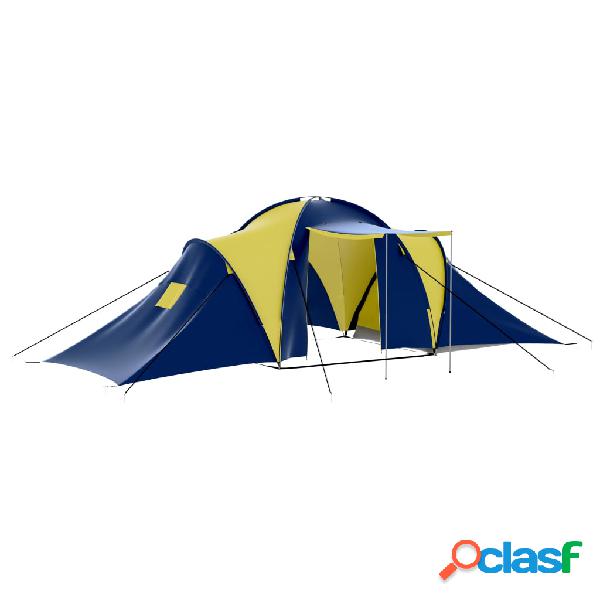 vidaXL Tenda da Campeggio in Poliestere per 9 Persone Blu e