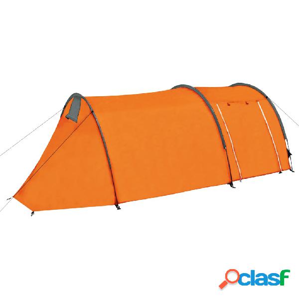vidaXL Tenda da Campeggio per 4 Persone Grigia e Arancione
