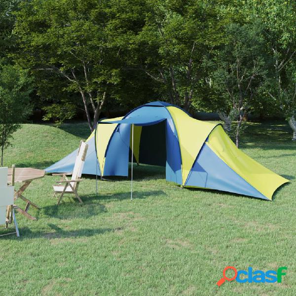 vidaXL Tenda da Campeggio per 6 Persone Blu e Gialla