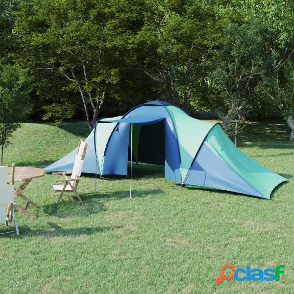 vidaXL Tenda da Campeggio per 6 Persone Blu e Verde