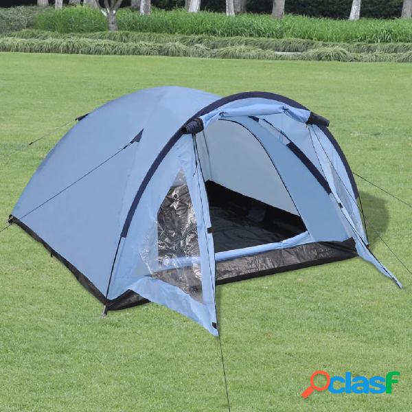 vidaXL Tenda per 3 persone blu