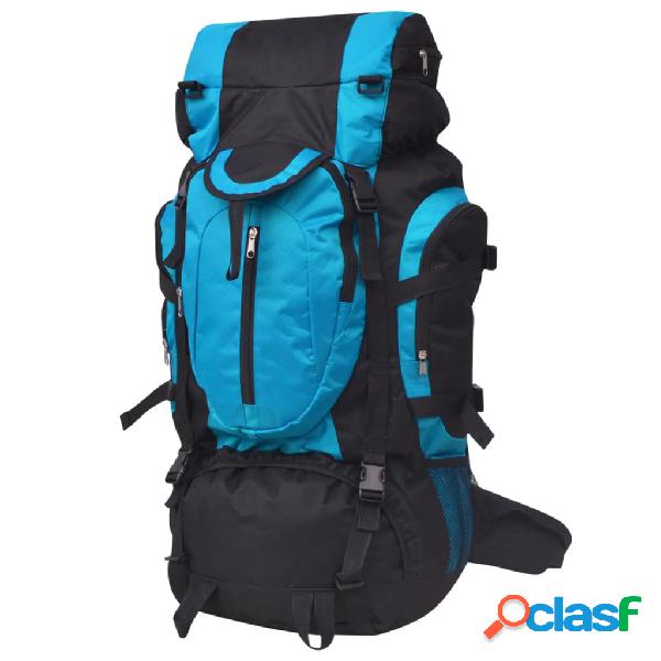 vidaXL Zaino da Escursioni XXL 75 L Nero e Blu