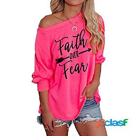 women faith over fear sweatshirt long sleeve tops christian