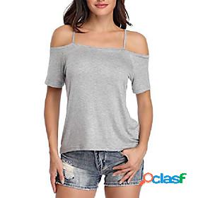 womens cold shoulder top soft casual blouse flowy spaghetti