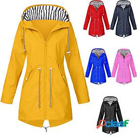 womens rain jacket zip up military anorak parka jacket with