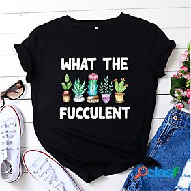 womens what the fucculent cactus graphic tee tops women