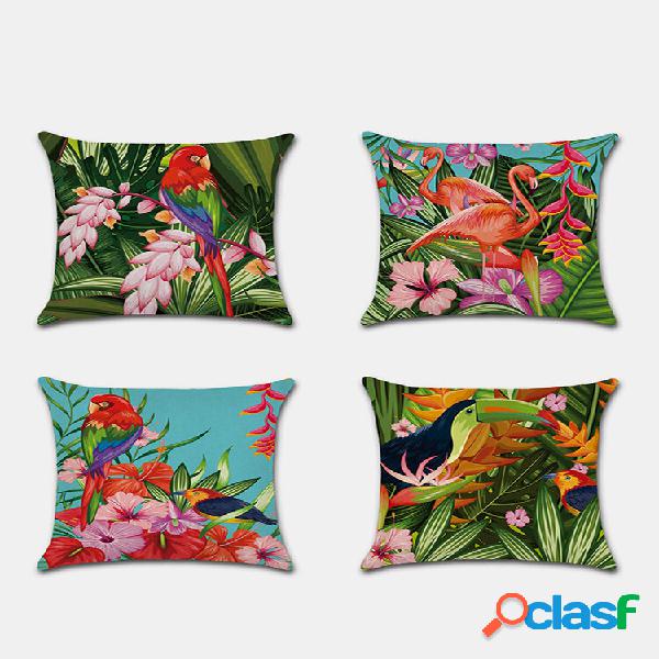1 PC Federa per cuscino con fiori tropicali Federa per