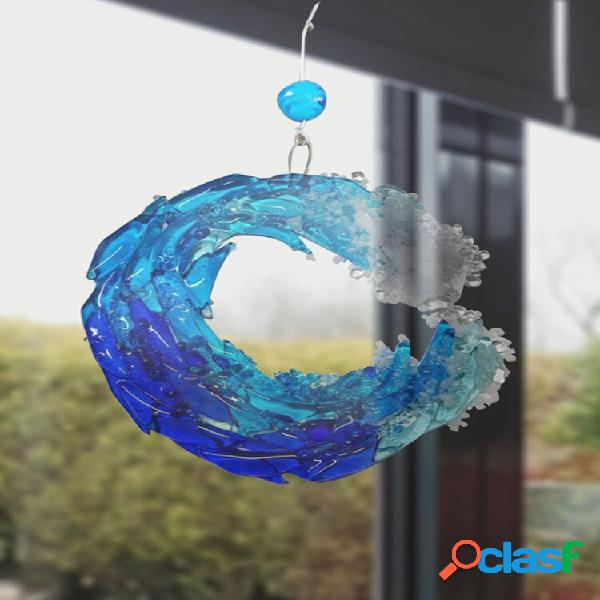 1 PC Resinaa Trasparente Ornamenti dell'onda dell'oceano