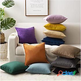 1 Pc Luxury Velvet Solid Color Pillow Case Cover Living room