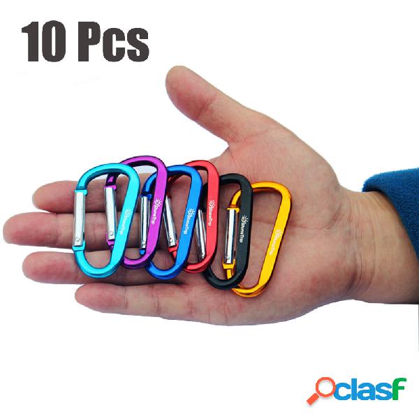 10pcs fibbie in alluminio per esterni campeggio portachiavi