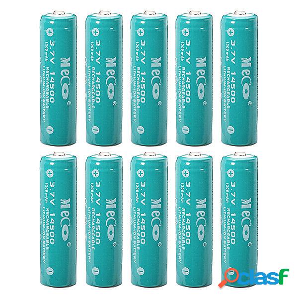 10pcs meco 3.7v 1200mAh Li-ion ricaricabile 14500