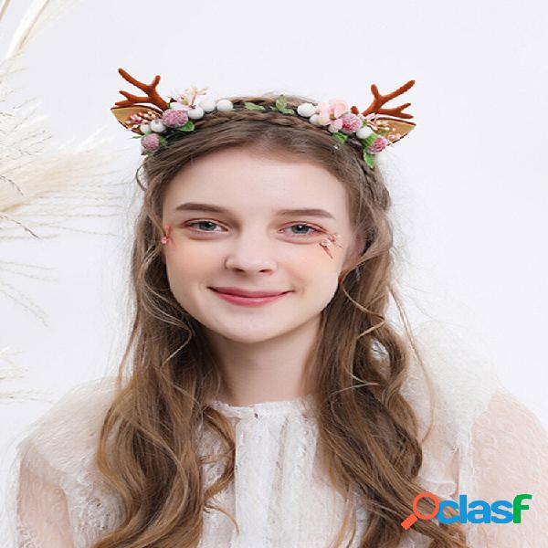 12 pezzi Natale Bambini Capelli Accessori Cute Cat Ears Elk