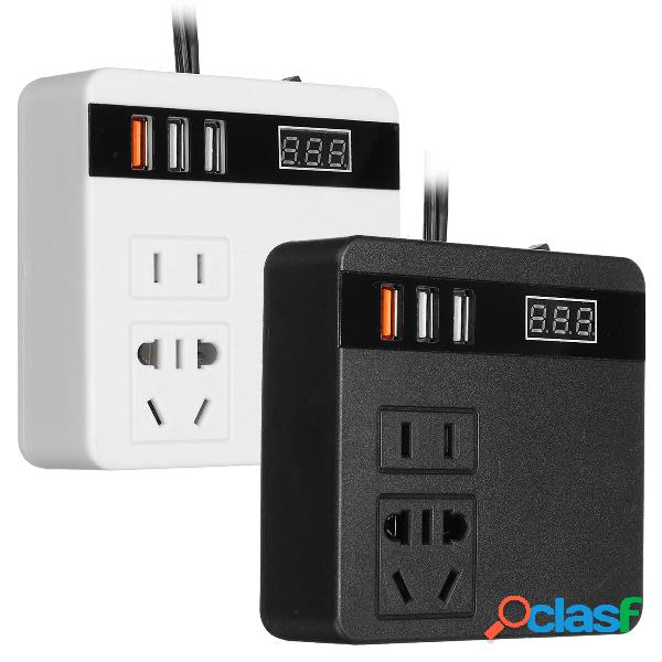 12V/24V Universal-Auto-Inverter 6-Sockel-Digitalanzeige