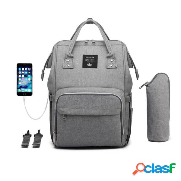 15L Outdoor Travel USB mummia zaino impermeabile pannolini
